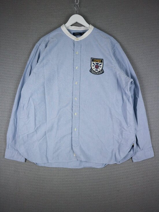 Polo Ralph Lauren Other - Polo Ralph Lauren Crest US Polo Mandarin Collar Button Up Mens XXL